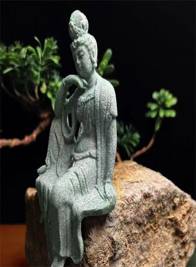 livelyfish Fish Tank Decorations Buddha Statue Aquarium Guanyin Buddha Figurines Asian Zen Sandstone Statues, A - Image 3